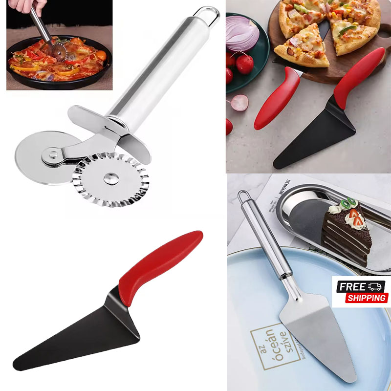 ล้อตัดพิซซ่าสแตนเลสและชุดเซิร์ - Baking Kitchen Set บทวิจารณ์และราคา